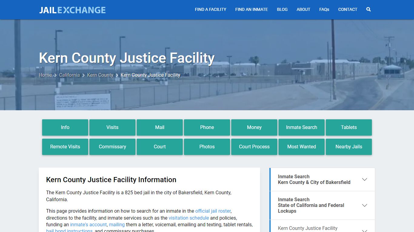 Kern County Justice Facility, CA Inmate Search, Information - Jail Exchange